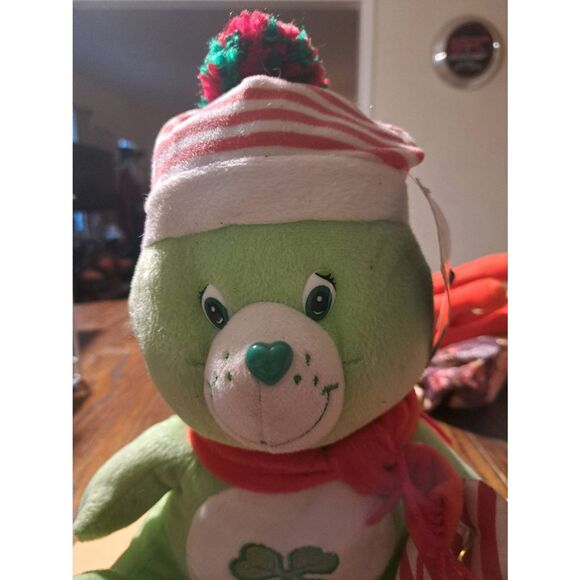 Vintage 2005/2006 Care Bears Good Luck Bear 13in Holiday Plush Candy Cane - Picture 4 of 10